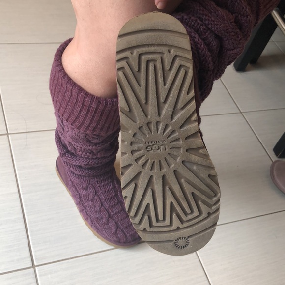 UGG- Over the Knee Twisted Cable Ugg Boots (Rum) Size 7 - Picture 6 of 7